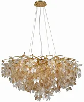 Люстра подвесная Рочелл (Rochell) APL.850.03.10 Aployt прозрачная янтарная на 10 ламп, основание золотое в стиле флористика современный ветви Люстра подвесная Рочелл (Rochell) APL.850.03.10 Aployt прозрачная янтарная на 10 ламп, основание золотое в стиле флористика современный ветви